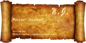 Maier József névjegykártya